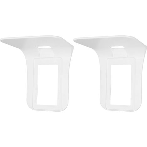 Set di 2 mensole a muro con prese integrate, organizer per cellulare in ABS, spazzolino da denti e luce notturna. (1/5)