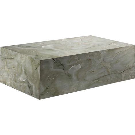 ISBEL - Table basse rectangulaire en marbre d'ingénierie vert (1/3)