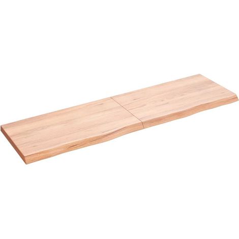 Comptoir de salle de bain marron 140x40x(2-4) cm bois traité