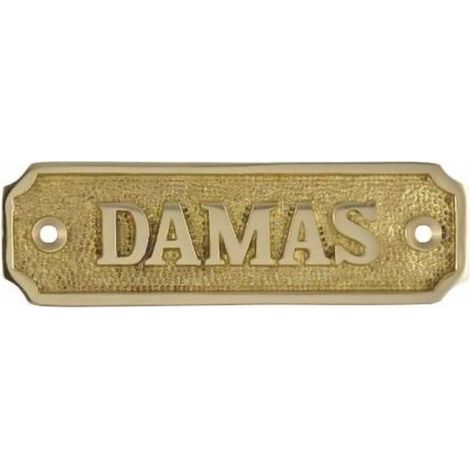 Plaque de porte pour toilettes dames/hommes - LADIES, laiton massif 110 mm, installation facile