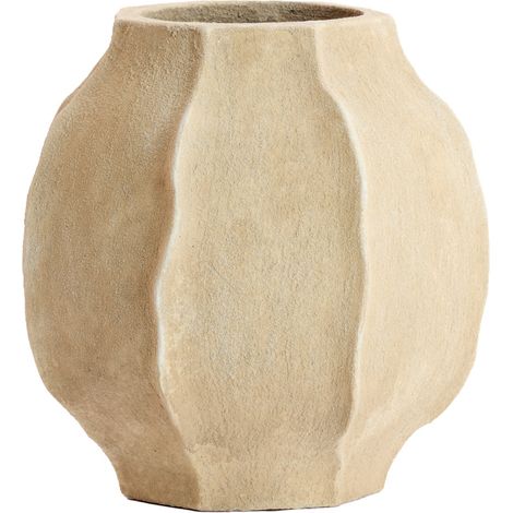 Light & Living Vase Saphira aus Stein in Sandfarbe Matt - Ø35x35