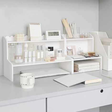 Étagère de Bureau Modulaire à Étages Multiple de Bois Composite pour Organisation et Affichage (L) (1/5)