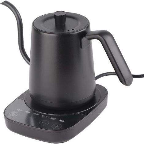 Bouilloire électrique à col de cygne en acier inoxydable pour infusion lente de thé et café, contrôle automatique de la température, isotherme, idéale pour le bureau et la maison, noire, CN 220 (1/5)