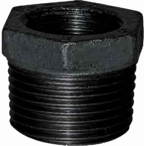 Reduzierter Nippel 50x60 / 26x34, männlich weiblich schwarz