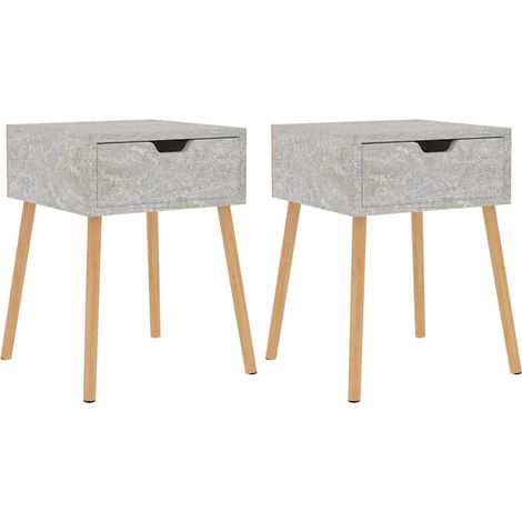 Maison Exclusive - Comodini 2pz Grigio Cemento 40x40x56 cm in Legno Multistrato (1/5)