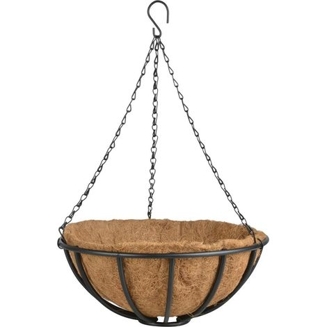 Cesto sospeso con catenella e vaso in cocco 35cm (1/5)
