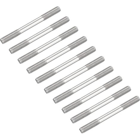 Double Terminal Goujon Vis (M6 Filetage 60mm Longueur) 10Pcs 304 Inox Acier Double Fileté Barre Boulons - pour Maison Entretien (1/5)