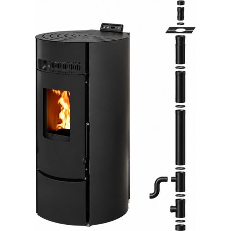 Pack Poêle à granulés étanche LEANDRO 9 kW + kit vertical - (1/5)