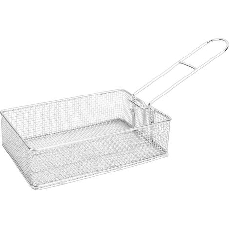 Panier à frites en acier inoxydable 304 avec poignée pliable, accessoire de cuisine polyvalent pour frire et égoutter, idéal pour la maison et l'extérieur (1/4)