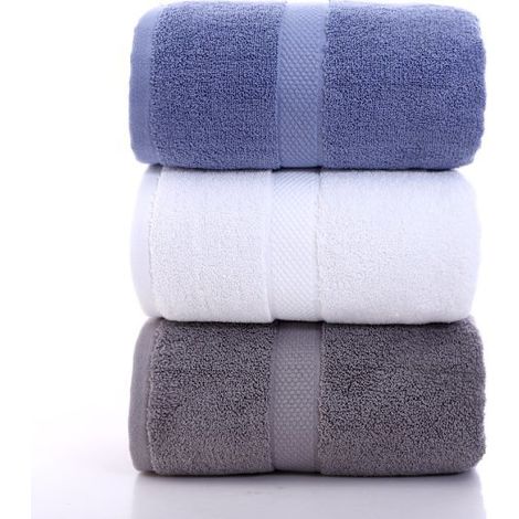 Filiyano-Serviette de bain 100 % coton éponge, 460 g/m², 70 x 140 cm, douce et absorbante, pour lavabo, douche et draps. Gris cendré. (1/5)