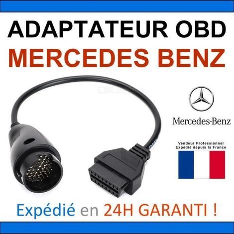 Cellfast – Adaptateur OBD2 vers Mercedes Benz 38 broches – Diagnostic auto – Compatible STAR MB COM Delphi – Prise 16 broches (1/2)