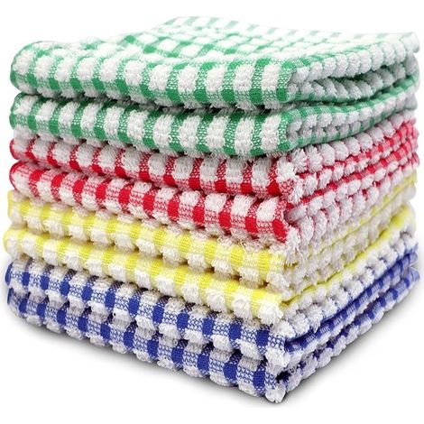 Strofinacci da cucina, 8 pezzi, 30 x 30 cm, strofinacci a quadri, panni per la pulizia dei vetri, panni per la pulizia, strofinacci da cucina riutilizzabili per la casa, strofinacci da cucina ecologic (1/5)