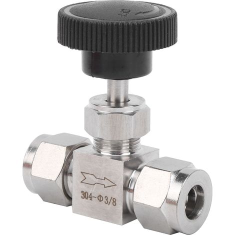 Vanne en acier inoxydable 304 à aiguille 2 voies haute pression pour la régulation du débit d'eau, de gaz et de liquides Ф3/8 (1/5)