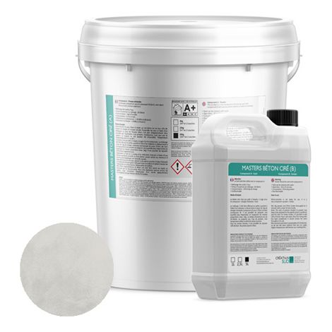 Masters Béton Ciré (sols et murs) - 10m² (20kg + 6L) - Teinte : Perle (1/5)