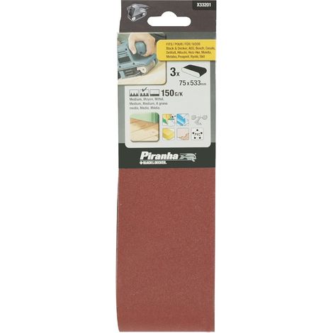 PIRANHA - NASTRI ABRASIVI 75X533MM GRANA150 3PZ