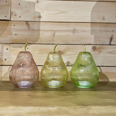 Lot de trois lampes poire Cremona led en verre 11x11x17cm (1/3)