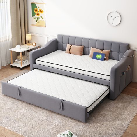 Matelas ressort 90x190cm, épaisseur 10cm, fermeté H3, ergonomique avec soutien lombaire, roulé, confort optimal (1/5)