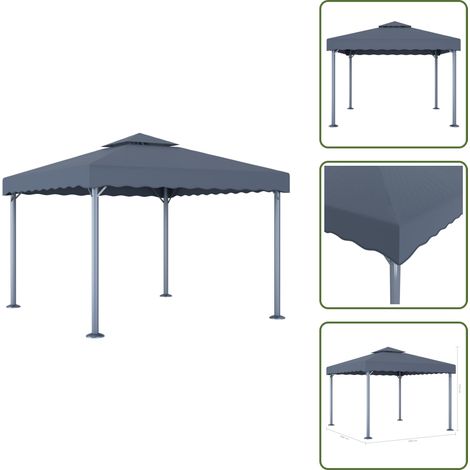 Tonnelle 300x300 cm Anthracite Aluminium - Abri Solaire - Tonnelle Extérieure - Gazebo Aluminium - Tente De Jardin - Protection Solaire (1/5)