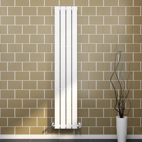 ELEGANT 1600 x 300 mm Designer Vertical Column Radiator High Heat Output Single Flat Panel Heater Radiators + White Thermostatic Radiator Valves (1/5)