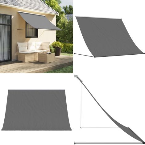 Markise Einziehbar Anthrazit 250x150 cm Stoff und Stahl - Markise - Sonnenschutz - Außenmarkise - Gartendekoration - Balkonmarkise - Home & Living (1/5)