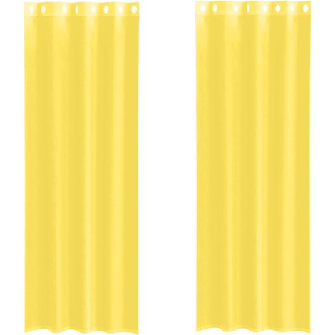 Maison Exclusive - Rideaux en voile avec œillets 2 pcs jaune