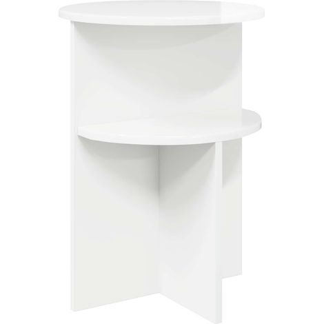 Beistelltisch Hochglanz Weiß Ø 39,5 x 55 cm Holzwerkstoff vidaXL
