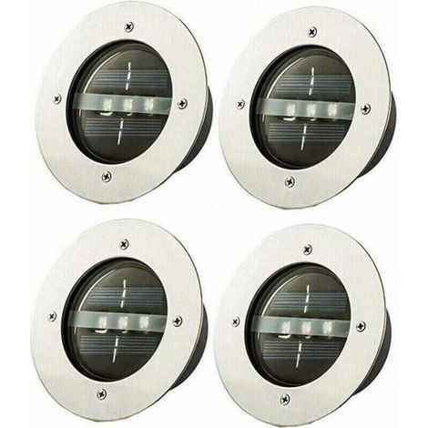 Solaire Spot Encastrable Exterieu, 4 Installé À L'extérieur Étanche Cour Sol Spot LED Pelouse Lampe Escalier Jardin Lampadaire (1/3)