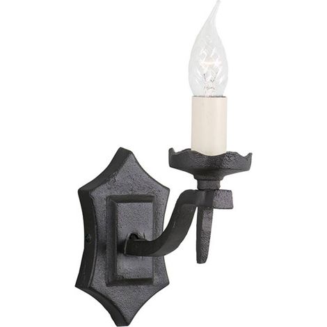 Elstead Rectory - 1 Licht Innenkerze Wandleuchte Schwarz, E14 (1/5)
