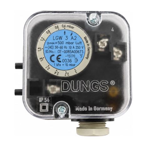 Pressostat Différentiel d'Air DUNGS LGW 3 A2 500mbar pour Brûleur ou Chaudière - 11531901 (1/5)