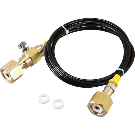 Adaptateur de transfert pour station de remplissage de réservoir d'oxygène avec tuyau de 1,5 m (5 pi) W21.8-14 vers W21.8-14 (477) (1/5)