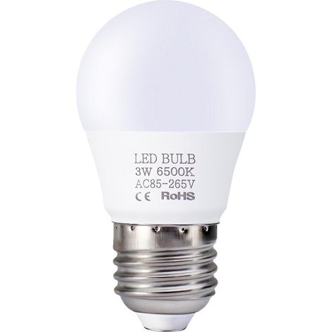 3-W-LED-Lampen, E27-Fassung, energiesparend, weißes Licht (6000–6500 K), hohe Helligkeit, ideal für Schlafzimmer.