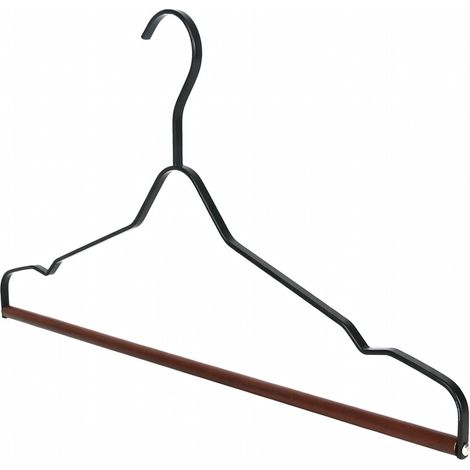 Cintre en bois et métal pour vêtements noir (1/5)