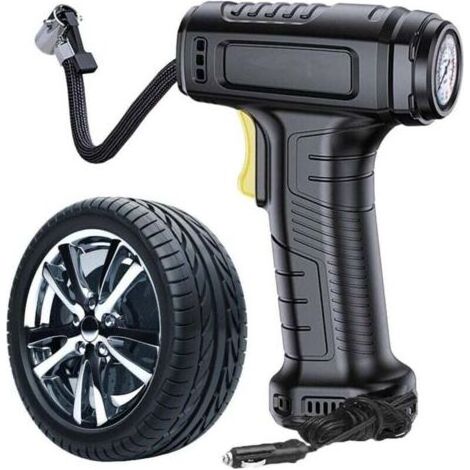 ALLIANDISPompe de pneu Pompe de voiture Inflateur de pneu 12V DC Pompe de pneu de voiture filaire gonflage rapide gonflable avec lumière & Détection de pression des pneus, pompe à air d'arrêt automati (1/4)