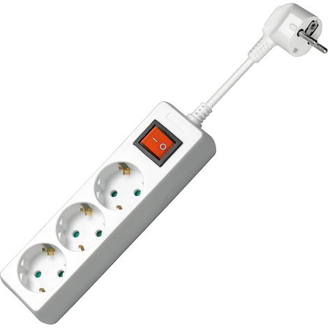 Bloc Multiprise avec Interrupteur, Blanc, 1.5 m Longueur de Câble (1/5)