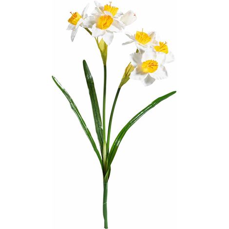 Narcisi bianchi artificiali, set da 8 pezzi, cm 38 H (con gambo 52)