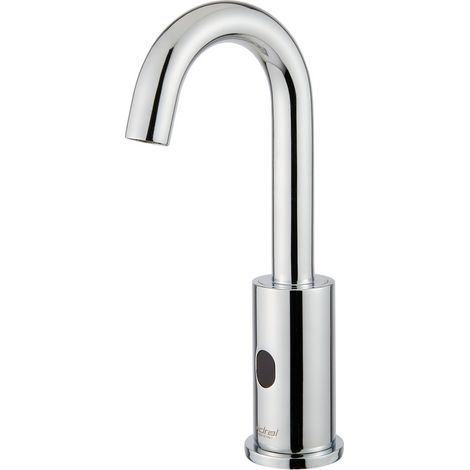 Rubinetto elettronico lavabo serie CURVE a fotocellula con alimentazione da rete 230V e premiscelatore meccanico - Idral