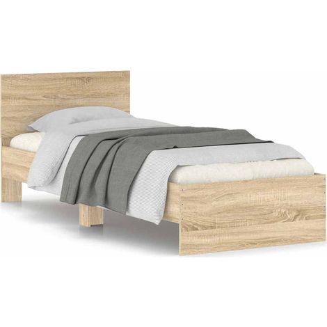 Maison Exclusive - Giroletto senza Materasso con Testiera Rovere Sonoma 75x190 cm