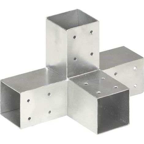 Connecteurs de poteau en X pour poutres bois métal galvanisé 71x71 mm - Lot de 4 (1/5)
