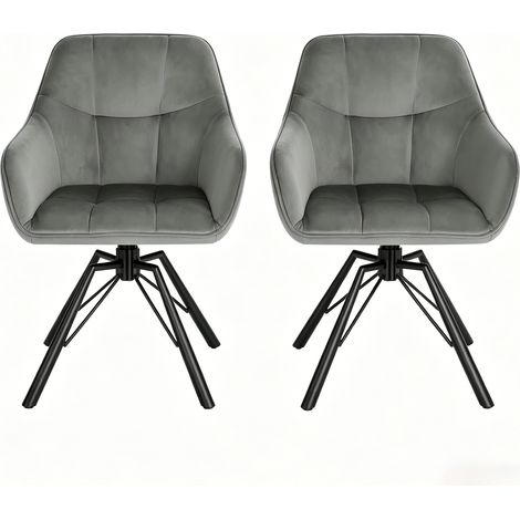 CAIziChaises d'accueil, chaises de cuisine larges, chaise de salle à manger pivotante, chaises de cuisine avec dossier moelleux (seulement 2 chaises) (1/5)