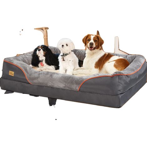 Hundebett, Orthopädischer Schaum, Wasserdichtes Design, Dunkelgrau-c, L (1/2)