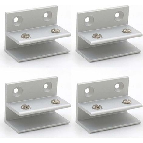 Lot De 4 Pinces À Verre En Forme De F, Support Mural, Pinces De Douche, Étagère, Panneaux De Serrage 10–12 Mm