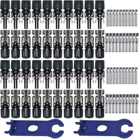 BUNTHAUS 20 Paar MC4-Solar-Photovoltaik-Steckverbinder, Stecker/Buchse, wasserdichte Doppelringdichtung, für Photovoltaik-Solarmodulkabel