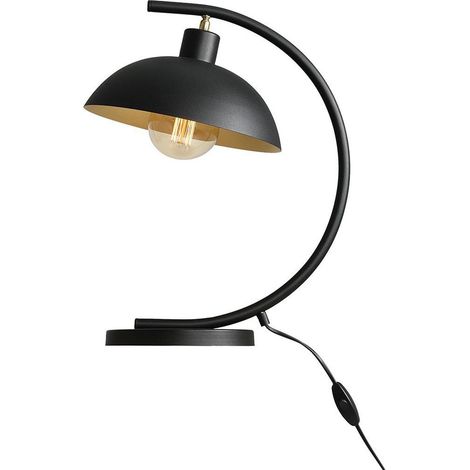 Lampe de table métal E27 40 cm de haut lampe de chevet noire