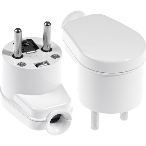 Conjunto de 5 enchufes angulares Awtools, modelo WT-16, ideal para uso doméstico e industrial, color blanco, diseño compacto, fácil instalación y alta durabilidad. (1/5)