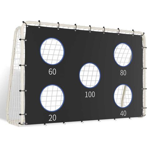 CAIziBut football 240×170 cm avec cible, filet, piquets, entraînement enfant