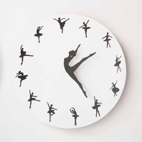 Reloj de pared con forma de bailarina y diseño acrílico silencioso: decoración dinámica para el salón y el dormitorio. (1/5)