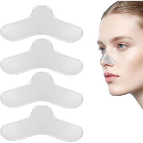 Potection Masque Apnée Sommeil Nez Stips,4 pcs Coussinets En Gel Pou Masque Apnée du Sommeil,Potection Apnée du Sommeil Ensemble De Coussinets Nasaux (1/5)