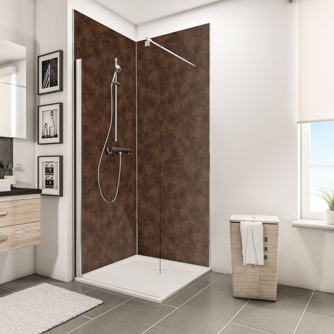 Schulte – Panneaux muraux décoratifs en métal rouillé – Lot de 2 – 100 x 210 cm – Extra-fin 3 mm – Étanche et facile à poser