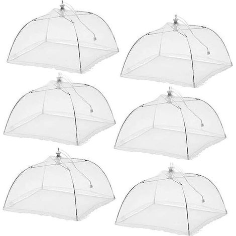 Set mit 6 großen, faltbaren Netzschirmen, 43 cm (17 Zoll), wiederverwendbar und faltbar, für den Einsatz im Freien.