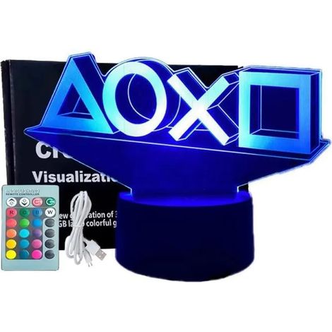 3D Lampe Gaming,Lampe Gamer 16 Couleurs Graduables, Rechargeable, Gamer Deco chambre,Gaming Cadeau pour Gamer Fans Enfants Garçons (1/5)
